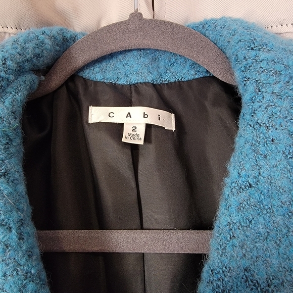 CAbi Charming Jacket Teal Boucle Wool Blend Blazer - Picture 4 of 9